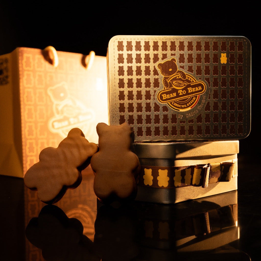 Coffret de 6 Oursons Guimauve chocolat noir et / ou lait (Bean to Bar)